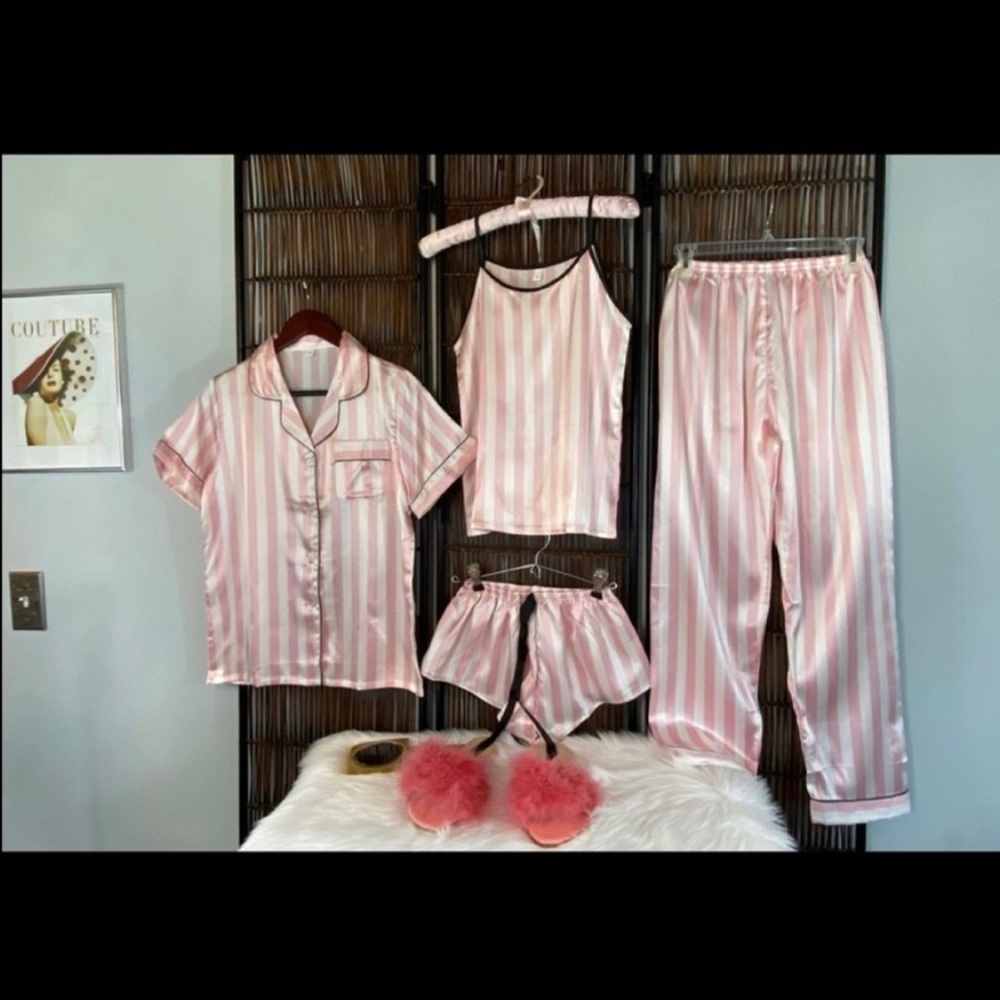 New Pajamas, Set, Silky, Smooth, 4 piece set, Brand New, new pajama set - Picture 5 of 14